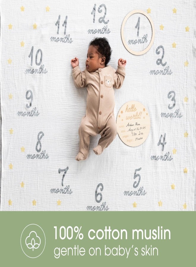 Pearhead Hello World Milestone Blanket and Prop, Baby Monthly Milestone Updates, Growth Blanket with Photo Posing Props, Ideal, Perfect Newborn Gift and Nursery Decor - Image 3
