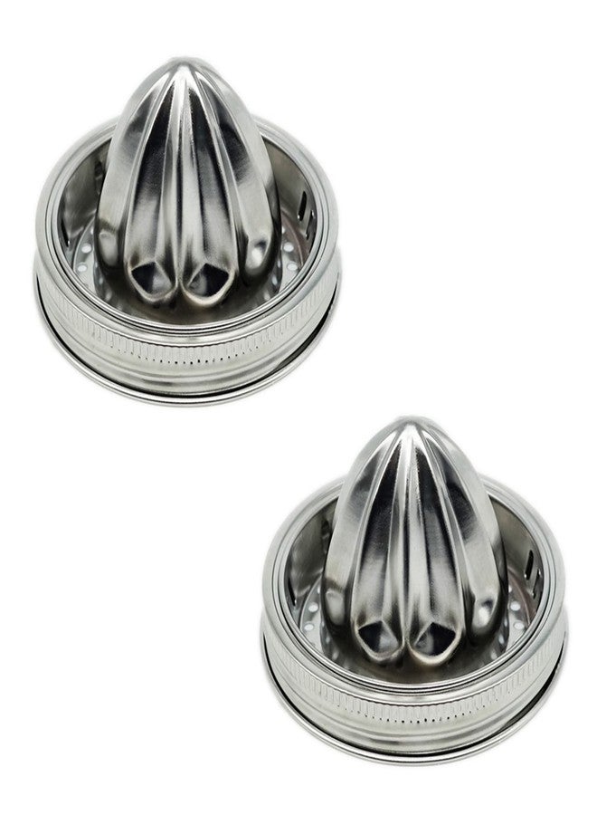 QurHapzy Easy Use Hand Fresh Juicer Lid for 3.38 Inch Wide Mouth Mason Jar.Hand Squeezer Top For Citrus Lemon Orange 304 Stainless Steel.No Jar QurHapzy(2 Pack) - Image 5