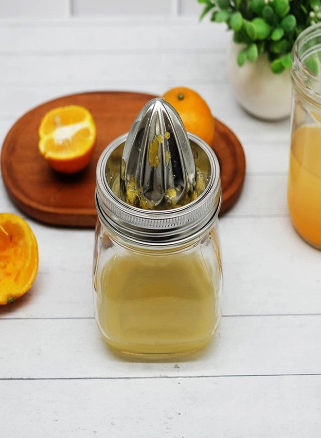 QurHapzy Easy Use Hand Fresh Juicer Lid for 3.38 Inch Wide Mouth Mason Jar.Hand Squeezer Top For Citrus Lemon Orange 304 Stainless Steel.No Jar QurHapzy(2 Pack) - Image 3