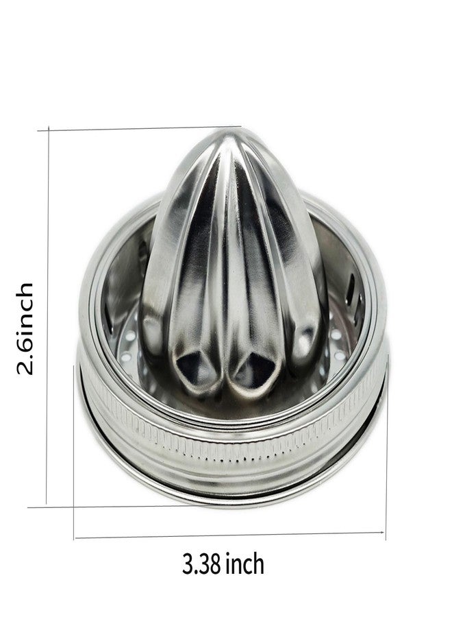 QurHapzy Easy Use Hand Fresh Juicer Lid for 3.38 Inch Wide Mouth Mason Jar.Hand Squeezer Top For Citrus Lemon Orange 304 Stainless Steel.No Jar QurHapzy(2 Pack) - Image 2