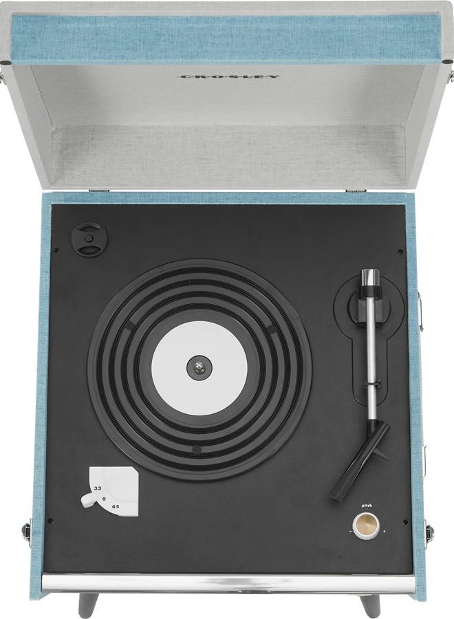 Crosley CR6233F-TN Dansette Bermuda بلوتوث داخل/خارج مشغل اسطوانات فينيل محمول مع مدخل Aux-in, Tourmaline - Image 5
