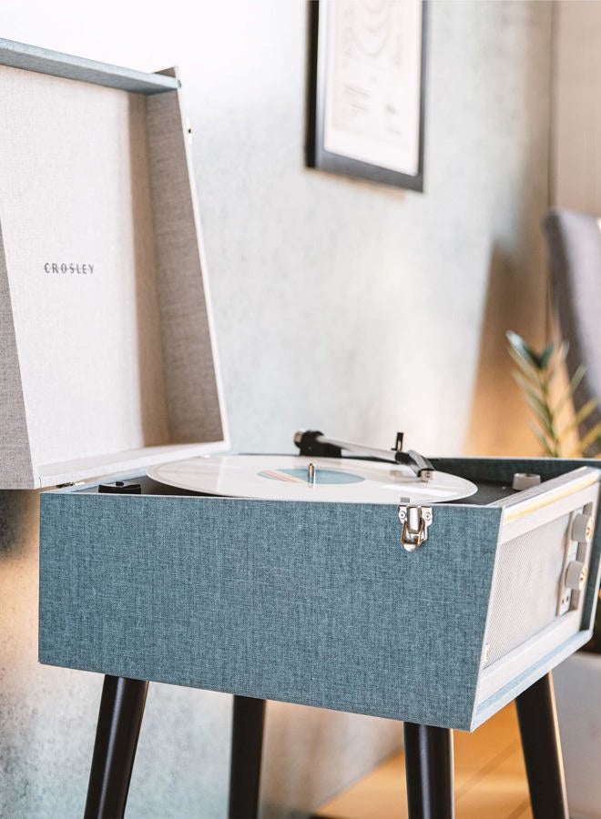 Crosley CR6233F-TN Dansette Bermuda بلوتوث داخل/خارج مشغل اسطوانات فينيل محمول مع مدخل Aux-in, Tourmaline - Image 2