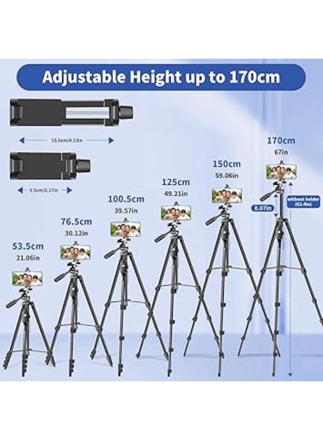 تونوف حامل هاتف ثلاثي القوائم أوتوماتيكي للتصوير الذاتي، حامل هاتف دوار مع جهاز تحكم عن بعد مغناطيسي، حامل هاتف للسفر، حامل ثلاثي القوائم طويل للهواتف الذكية متوافق مع الهاتف - Image 4