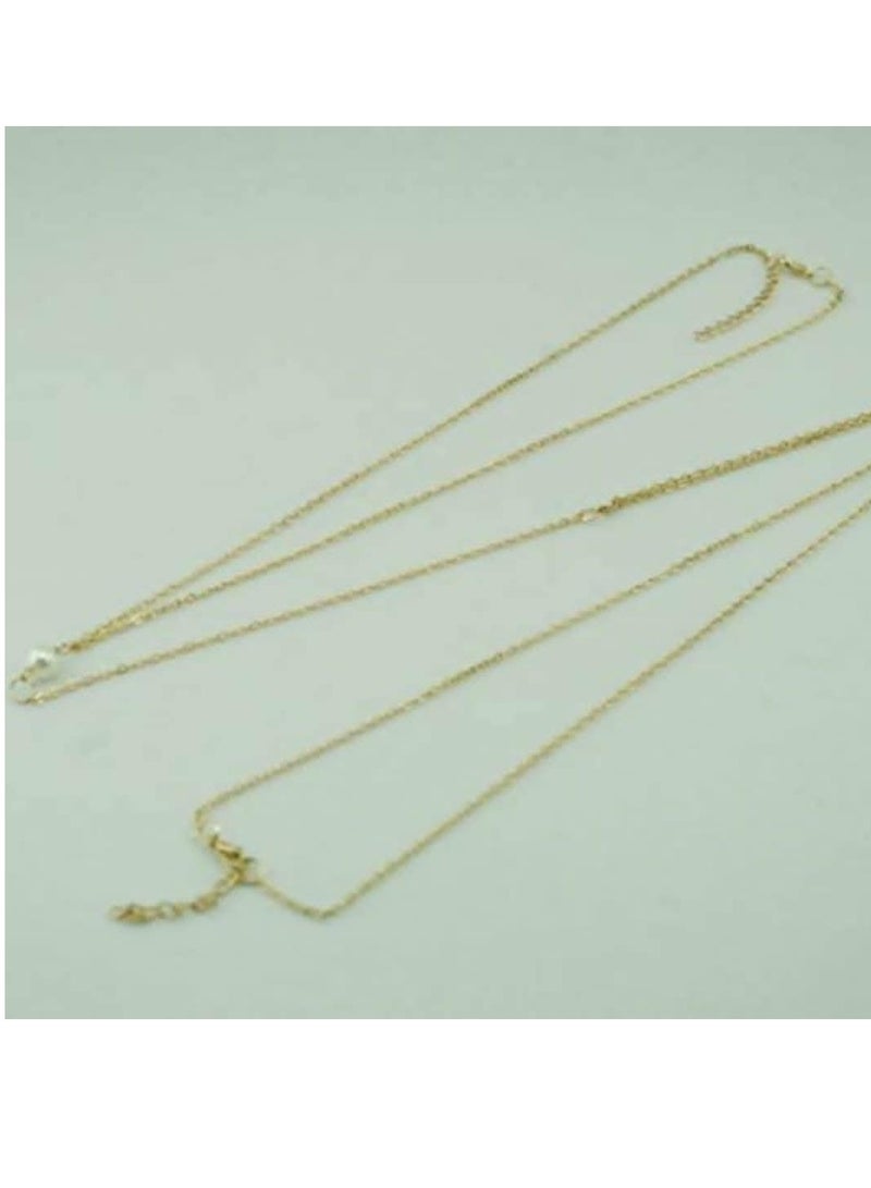 RA accessories Women's Unique  Body Chain Golden With Off-White Pearls -Belly Chain  - Image 2