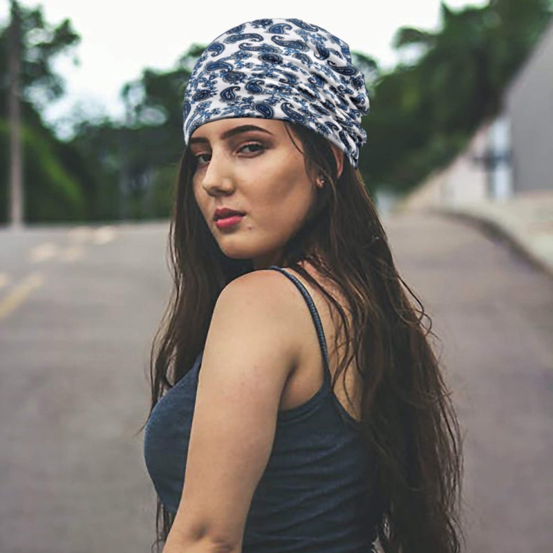 Ababalaya Women's Summer Beanie for Men Hat Boho Hats Adult Dwarf Hats Chemo Cap Cancer Headwear Caps Baggy Skull Sleep Cap Nightcap - Image 4