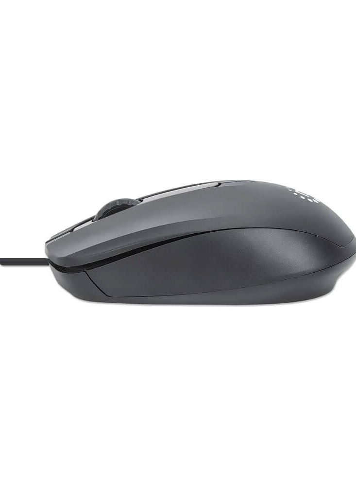 Manhattan Comfort II Wired Optical Mouse 1000 DPI Ambidextrous 1.2 m Cable - Black - Image 4
