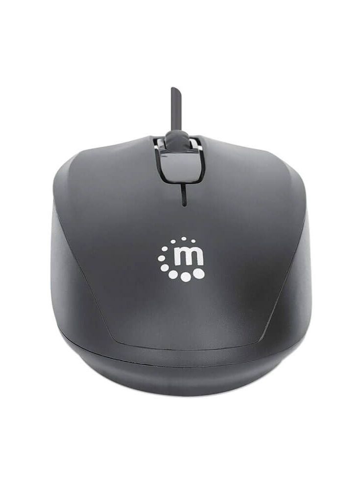 Manhattan Comfort II Wired Optical Mouse 1000 DPI Ambidextrous 1.2 m Cable - Black - Image 5