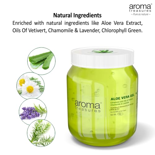 Aroma Treasures Aloe Vera Gel for Hair Skin Body  Beard  1000gms - Image 3