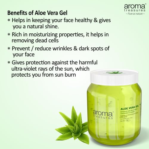 Aroma Treasures Aloe Vera Gel for Hair Skin Body  Beard  1000gms - Image 2