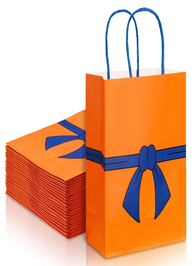 Whaline 24 Pcs Dragon Anime Theme Paper Bags with Handles Orange and Blue Birthday Party Favor Bag Candy Treat Goodie Bags for Dragon Cartoon Animation Birthday Party Supplies, 5.9 x 8.3 x 3.1 Inch - Image 1