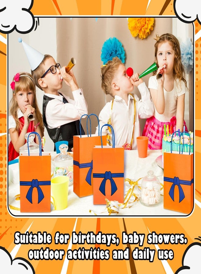 Whaline 24 Pcs Dragon Anime Theme Paper Bags with Handles Orange and Blue Birthday Party Favor Bag Candy Treat Goodie Bags for Dragon Cartoon Animation Birthday Party Supplies, 5.9 x 8.3 x 3.1 Inch - Image 4