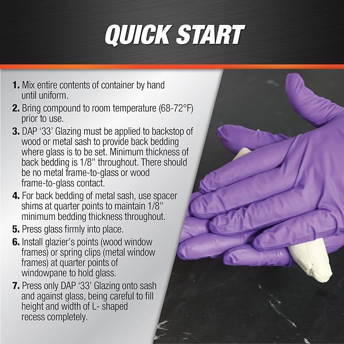 Dap 12121 33 Glazing Compound, 1-Pint, White - Image 2