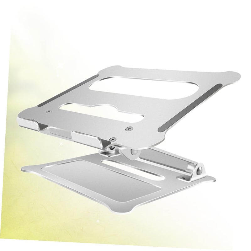 Foldable Aluminum Alloy Laptop Stand Adjustable Portable Computer Holder for Desk and Travel Silver - Image 3