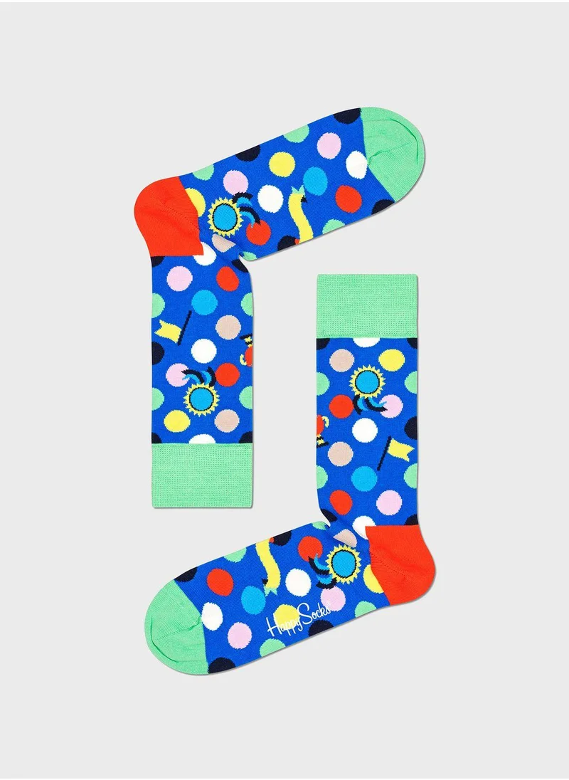 Happy Socks 3-Pack Embroidered Crew Sock