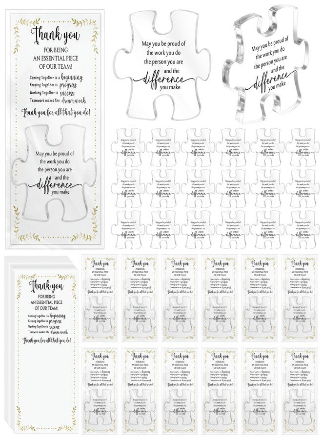 چوينت مجموعة من 20 قطعة من قطع أحجية الأكريليك الملهمة لتزيين المكتب في عيد الميلاد، مع بطاقة شكر وحقيبة OPP، هدية مثالية لفريق العمل (أتمنى لكم عيد ميلاد سعيد). - Image 1