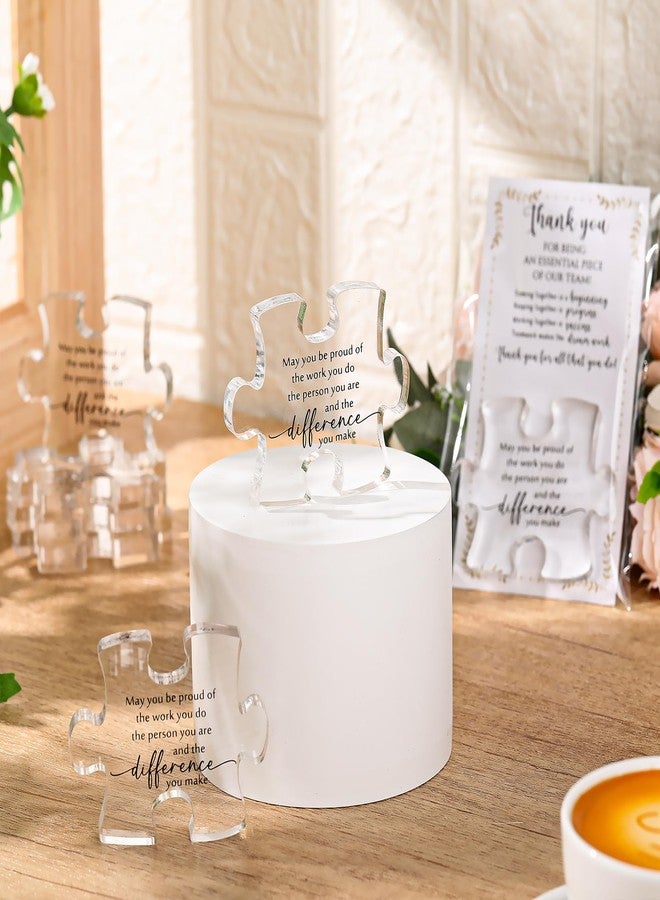 چوينت مجموعة من 20 قطعة من قطع أحجية الأكريليك الملهمة لتزيين المكتب في عيد الميلاد، مع بطاقة شكر وحقيبة OPP، هدية مثالية لفريق العمل (أتمنى لكم عيد ميلاد سعيد). - Image 4