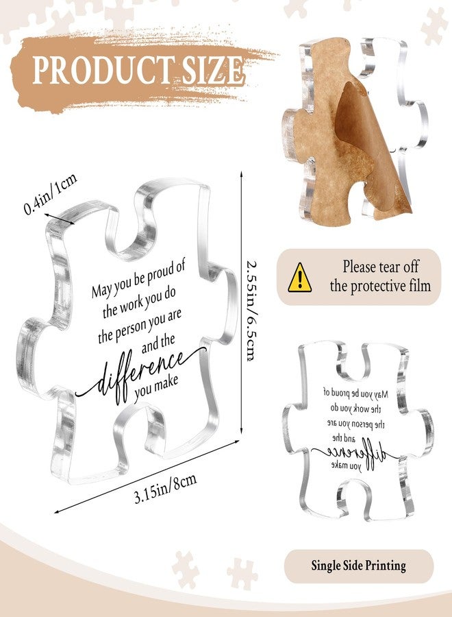 چوينت مجموعة من 20 قطعة من قطع أحجية الأكريليك الملهمة لتزيين المكتب في عيد الميلاد، مع بطاقة شكر وحقيبة OPP، هدية مثالية لفريق العمل (أتمنى لكم عيد ميلاد سعيد). - Image 2