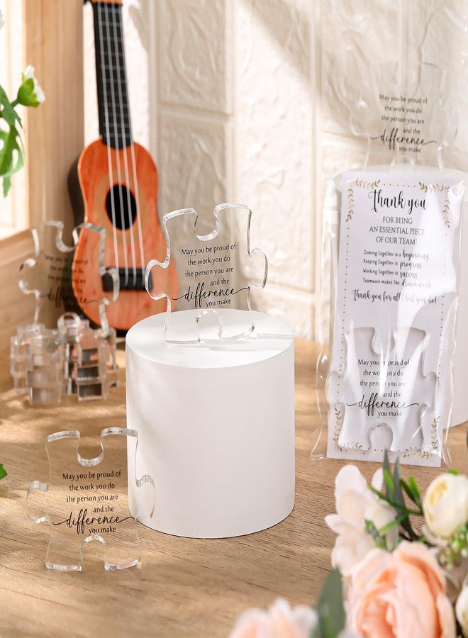 چوينت مجموعة من 20 قطعة من قطع أحجية الأكريليك الملهمة لتزيين المكتب في عيد الميلاد، مع بطاقة شكر وحقيبة OPP، هدية مثالية لفريق العمل (أتمنى لكم عيد ميلاد سعيد). - Image 5