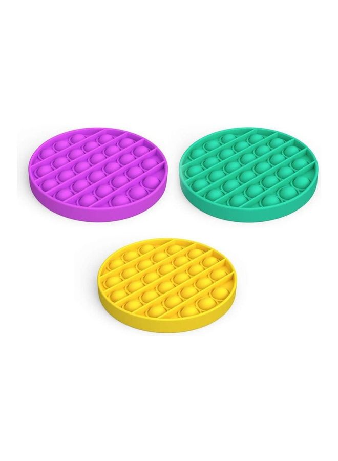 3-Piece Silicone Push Pop Bubble Sensory Squeeze Fidget Stress Relieve Squishy Toy 12.5x1.5x12.5cm - Image 1