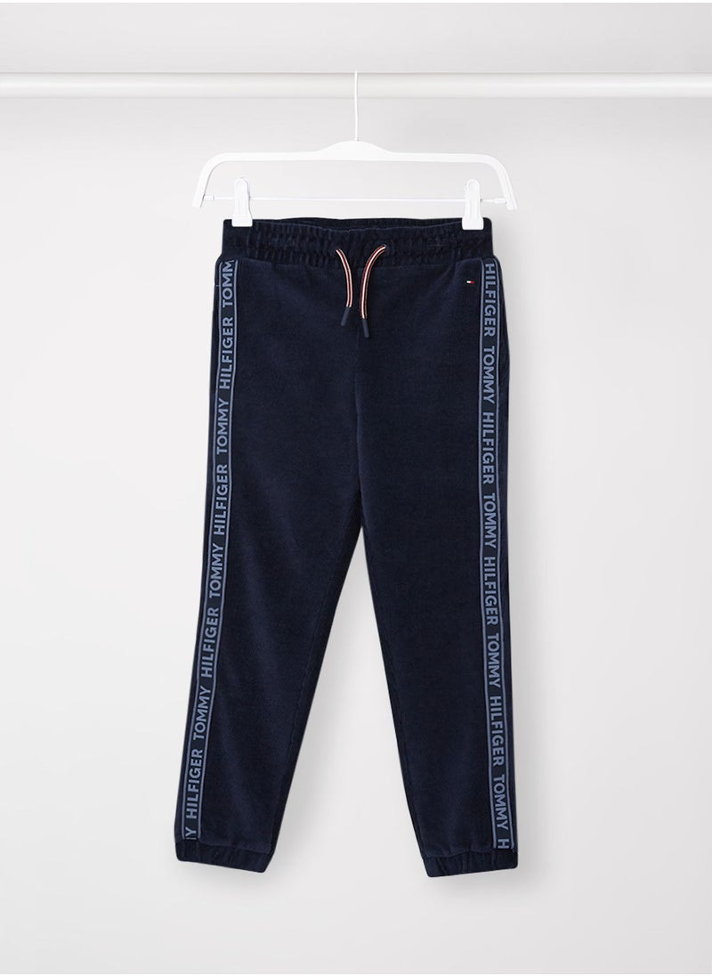 TOMMY HILFIGER - Corduroy Velour Logo Tape Joggers - Image 1