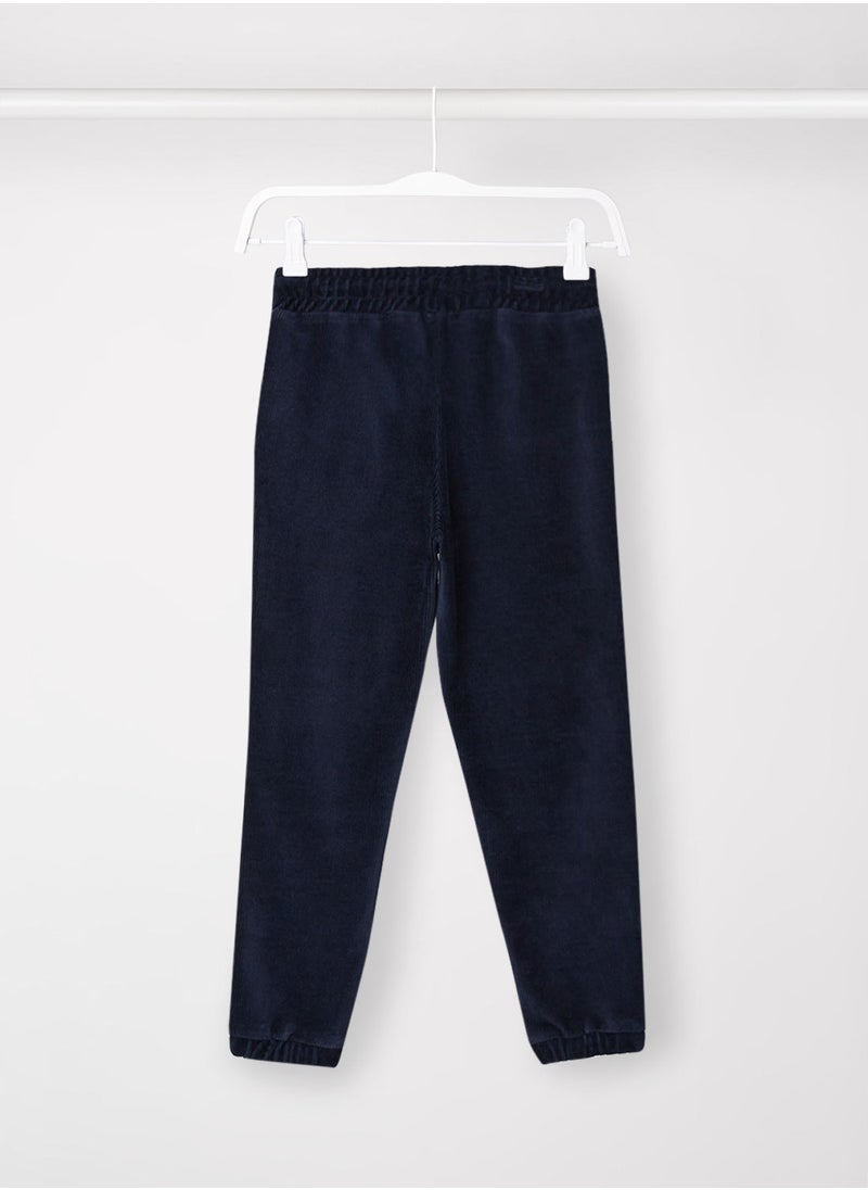 TOMMY HILFIGER - Corduroy Velour Logo Tape Joggers - Image 1