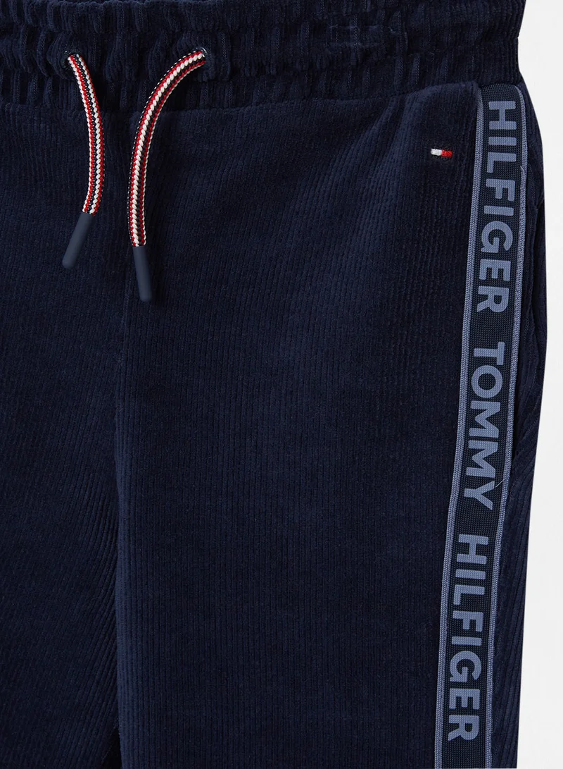 تومي هيلفيغر Corduroy Velour Logo Tape Joggers