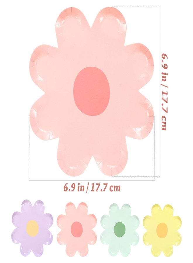 Beaupretty 40PCS Daisy Paper Plates Flower Paper Plates Disposable Cake Party for Summer Birthday Baby Shower Wedding - Image 2