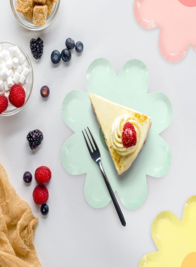 Beaupretty 40PCS Daisy Paper Plates Flower Paper Plates Disposable Cake Party for Summer Birthday Baby Shower Wedding - Image 3