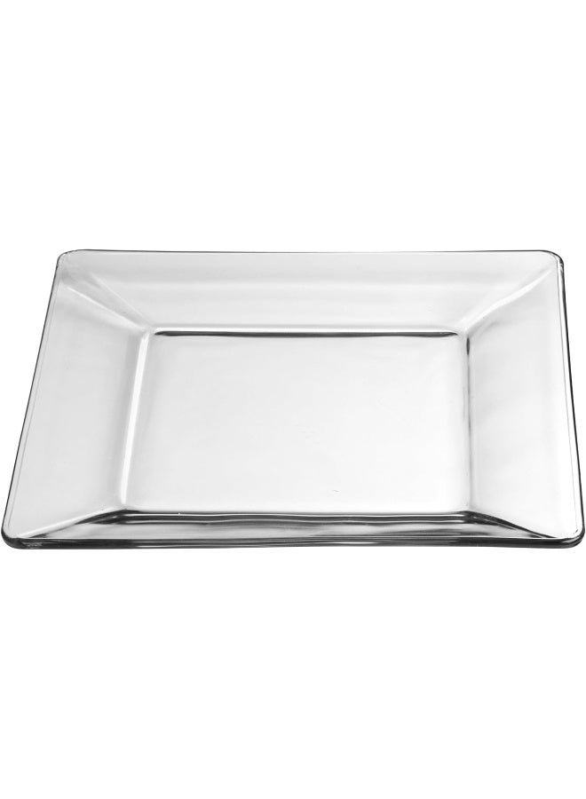 LIBBEY Libbey Tempo Glass Dinnerware Set Sleek Square Clear Glass Plates and Bowls Set of 12 Dishwasher Safe Glass Dishes Set for Dinners and Parties  - Image 3