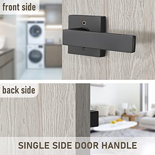KNOBWELL 6 Pack Heavy Duty Dummy Door Handle Door Leversets, Dummy Lever, Single Sided Handle for Both Right/Left Handed Doors, Matte Black Finish 0.93 lb One Lever - Image 2