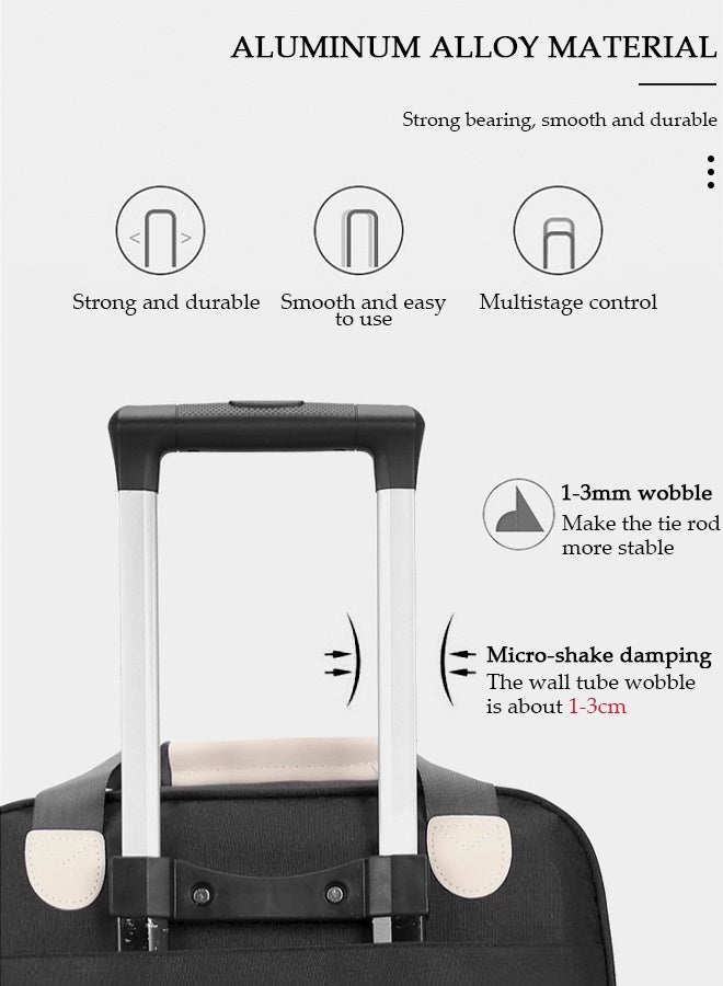 DUNISO Expandable Lightweight Pull Rod Bag Carry-On Luggage Men's and Women's Carrying Canvas Duffel Bag, 2 Piece Set(Tote and Trolley Suitcase) - Image 3