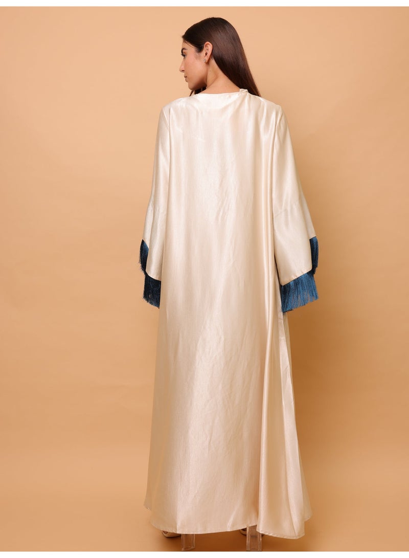 IKKXA Elegant Shimmer Fabric Floral Design Modern Sleeves - Image 2