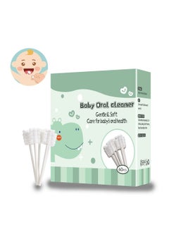 MIXDE Baby Tongue Cleaner, Baby Toothbrush, Toothbrush Infant Upgrade Gum Cleaner with Paper Handle for Babies Soft Gauze for 0-36 Month Baby [60-Pack]  - Image 1