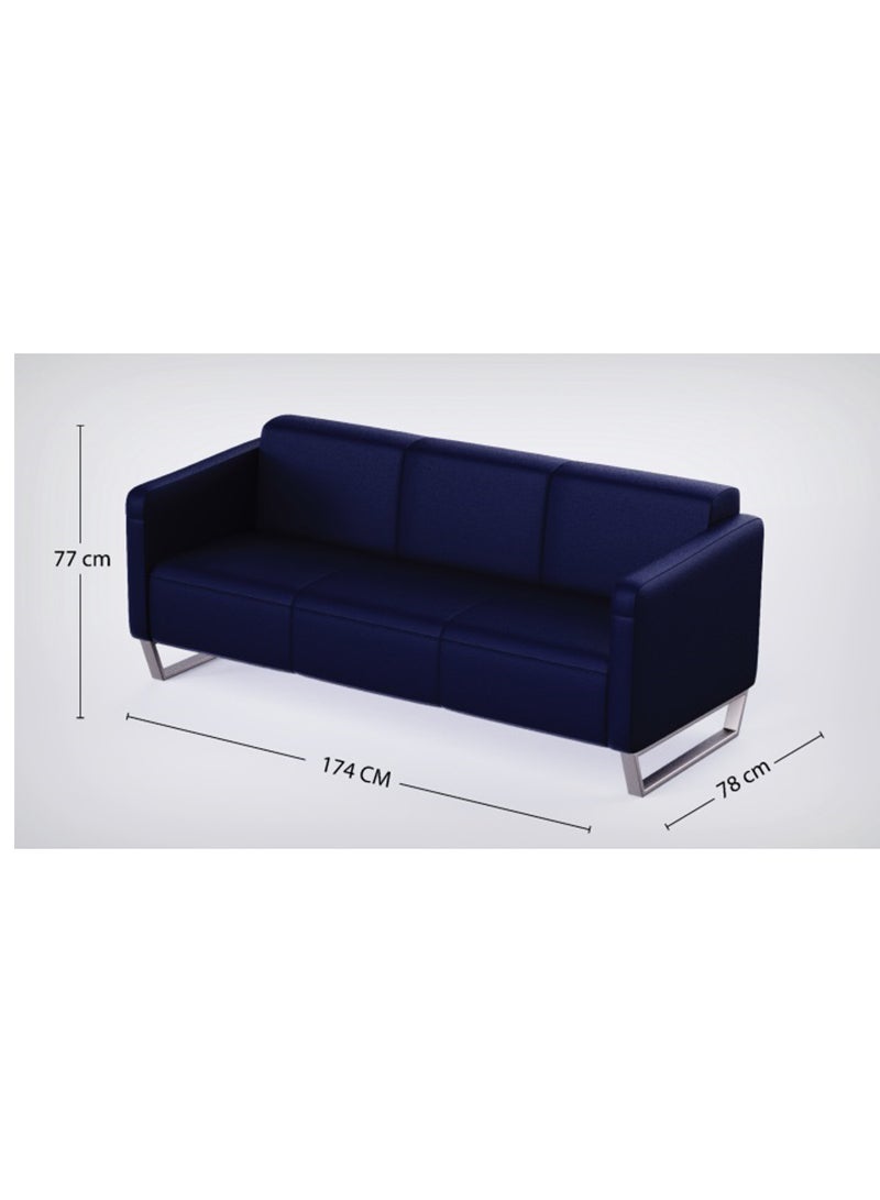 Mahmayi 2850 Three Seater PU Sofa - Blue - Image 5