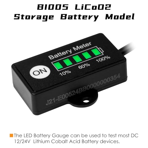 Jayron Mini LED Battery Indicator DC 12V to 24V Battery Fuel Gauges for Golf Cart,Fork Lifts and Battery-Powered Equipment (LiCoO2 Storage Battery) - Image 2