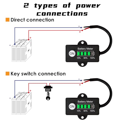 Jayron Mini LED Battery Indicator DC 12V to 24V Battery Fuel Gauges for Golf Cart,Fork Lifts and Battery-Powered Equipment (LiCoO2 Storage Battery) - Image 4
