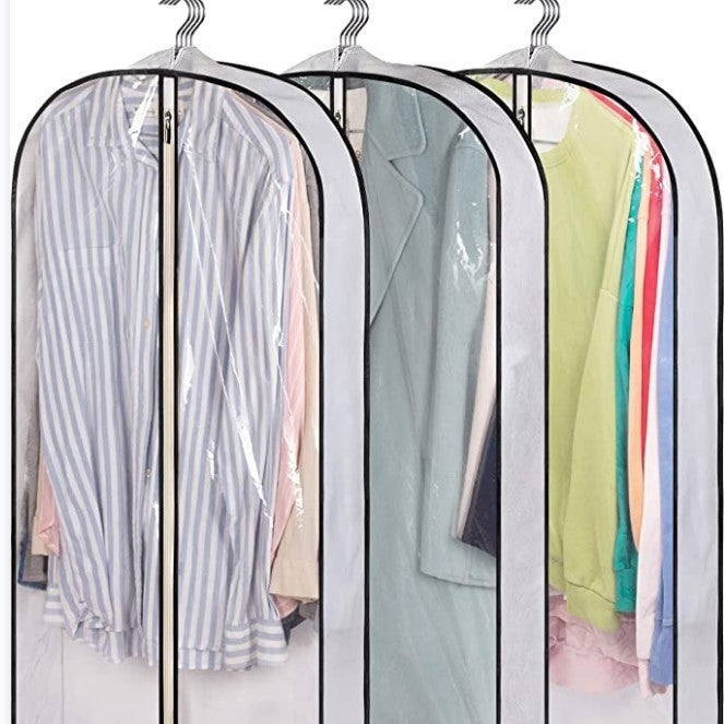 Thick Coat Suit Cover Transparent Dustproof Garment Bag White 
