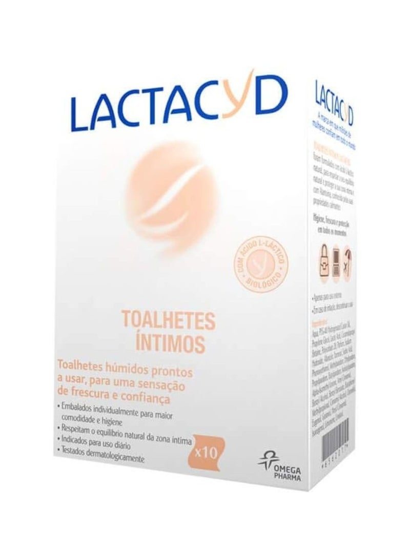 Lactacyd Intimate Wipes for Daily Hygiene 10units - Image 1