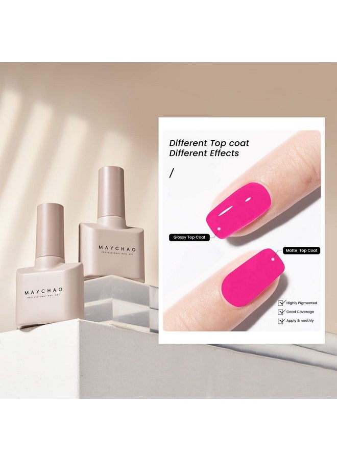 MAYCHAO - 15Ml Hot Pink Gel Nail Polish 1Pc Bright Pink Gel Polish Soak Off Uv Led Nail Gel Polish Nail Art Starter Manicure Salon Diy At Home, 0.5 Oz - Image 1