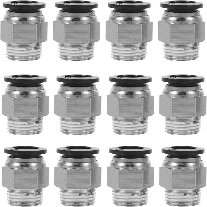 VOSAREA 15pcs Pneumatic Quick Coupling Set, Copper Male Thread Straight Air Hose Fittings with Push-to-connect Grip, Industrial Air Compressor Tube Connectors for Pneumatic Systems - Image 1