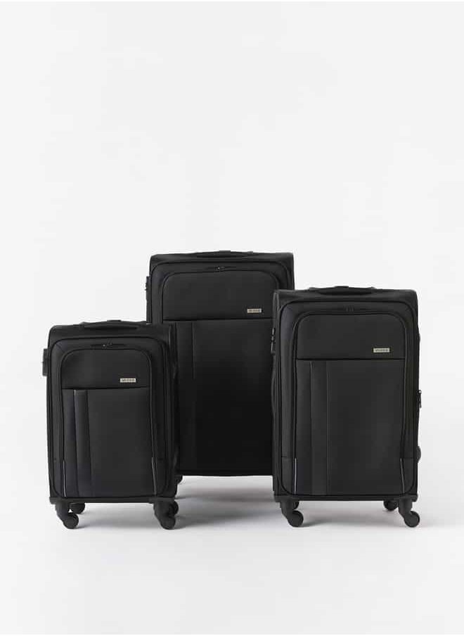 Wave - Solid Softcase Luggage Trolley Bag with Retractable Handle - Set of 3 - Image 1