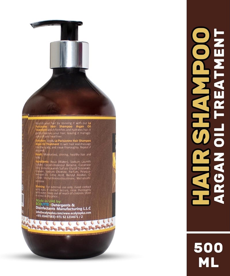 ECOLYTE+ La Parisienne Premium Luxury Shampoo with Argan Oil Treatment - 500ml - Image 2