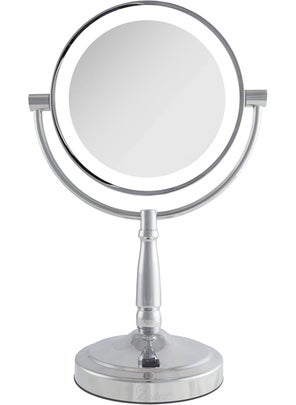 Zadro Zadro 9" Round LED Makeup Mirror with Lights and Magnification 5&10X/1X AA Battery Operated Swivel Lighted Makeup Mirror 