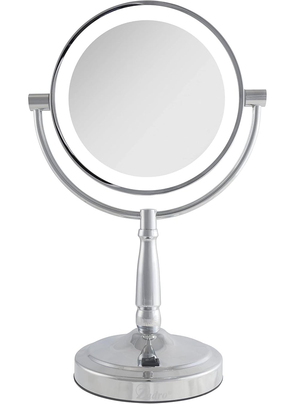 Zadro Zadro 9" Round LED Makeup Mirror with Lights and Magnification 5&10X/1X AA Battery Operated Swivel Lighted Makeup Mirror 