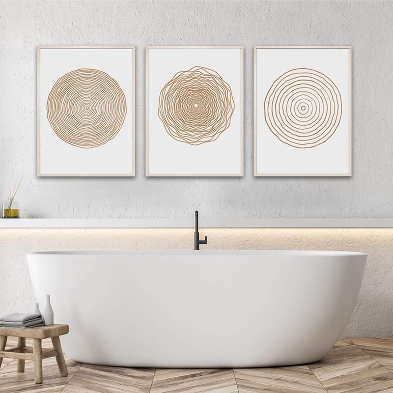 Ecyanlv Boho Canvas Prints - Midcentury Modern Wall Art- Abstract Geometric Canvas Wall Art Set - Scandinavian Wall Art Painting for Living Room Bedroom Decor No Framed - Image 4