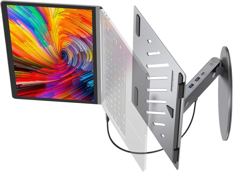 حامل كمبيوتر مريح قابل للتعديل يتميز بشاحن USB-C متعدد المنافذ لنقل البيانات السريع، حامل كمبيوتر محمول مع شاحن تمديد - Image 5