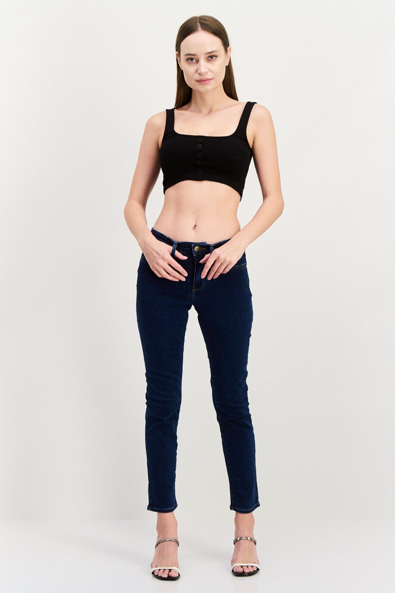 NYDJ Women Petite Plain Stretchable Jeans, Blue - Image 4