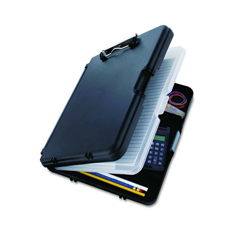 Saunders WorkMate II 00552 Plastic Storage Clipboard Black Letter Size Plastic Form Holder 9 x 12 Inches with Low Profile Clip