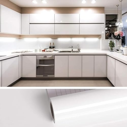 wall love Marble OilProof & Waterproof self-Adhesive Sheet Stickers Big Countertop Cabinet Furniture puja Room Kitchen,Home Sticker Wallpaper 60 x 200cm (Plain White Wallpaper) - Image 4