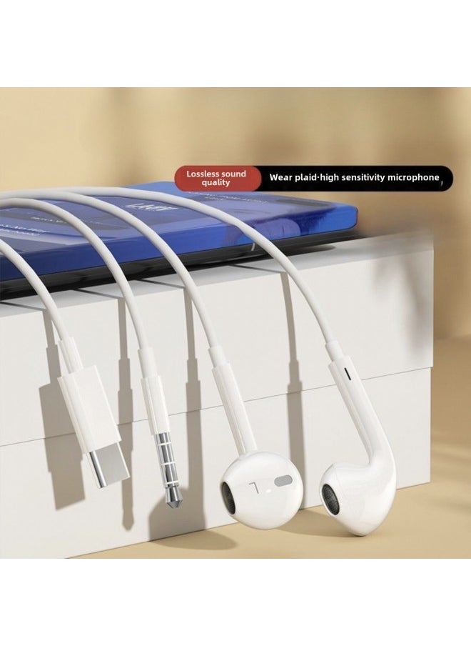 High Sound Quality Wired Headset For Apple Type-C Xiaomi Huawei OPPO Digital Headset Wire Control Headset-Color:three Generations Of Digital Type-C